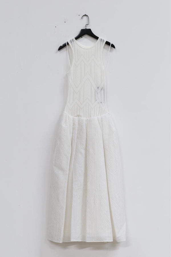 mame kurogouchi knitted pattern dress MM22SS DR029 white